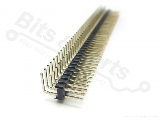 Headerpins male 40 pins metaal 90 graden haaks dubbel